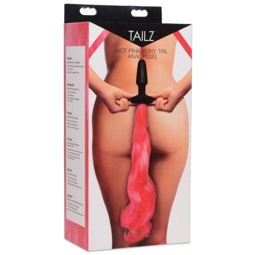 Hot Pink Pony Tail Anal Plug - Image 4