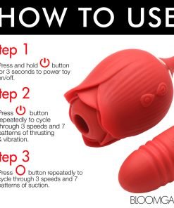 10X Romping Rose Suction and Thrusting Vibrator - Image 8