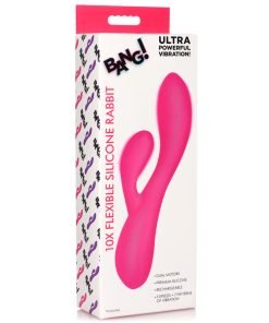 10X Flexible Silicone Rabbit Vibrator - Pink - Image 11