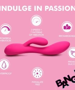 10X Flexible Silicone Rabbit Vibrator - Pink - Image 5