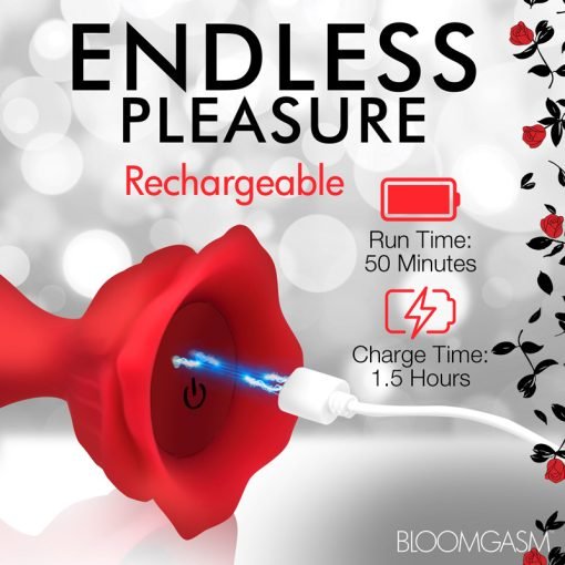 9X Beaded Bloom Silicone Rose Vibrator - Image 7