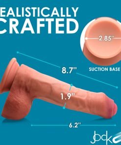 8.7 Inch Dual Density Uncut Dildo with Balls - Image 4