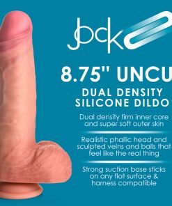 8.75 Inch Dual Density Uncut Dildo with Balls - Image 2