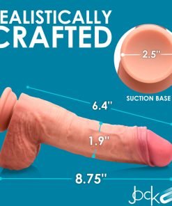 8.75 Inch Dual Density Uncut Dildo with Balls - Image 4