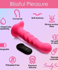 21X Vibrating Ribbed Silicone Dildo - Image 5