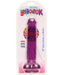 8 Inch Slim Stick with Balls Grape Ice Dildo - Image 2