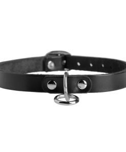 Unisex Leather Choker with O-Ring- ML - Image 2