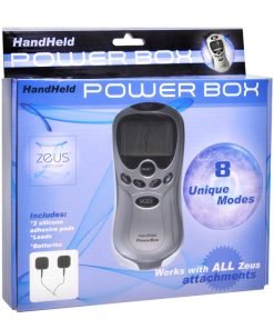 Handheld Power Box for electrosex with control panel and accessories