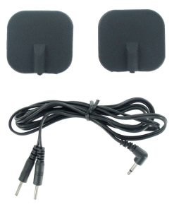 Black audio connectors with a cable