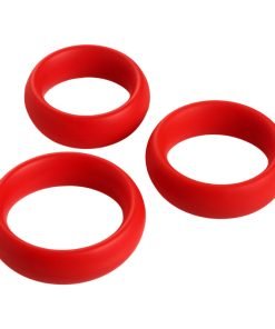 Three red silicone rings stacked together