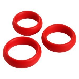 Three red silicone rings stacked together