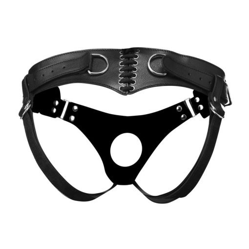 Leather Corset Back Strap On Dildo Harness - Image 4