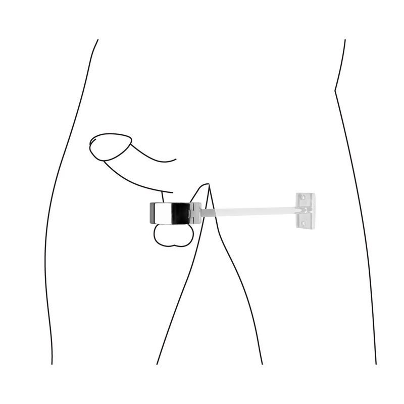 Locking Mounted CBT Scrotum Cuff with Bar - Image 2
