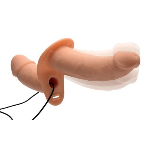 Power Pegger Silicone Vibrating Double Dildo with Harness - Image 4