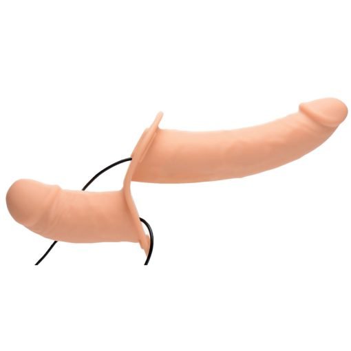 Power Pegger Silicone Vibrating Double Dildo with Harness - Image 5