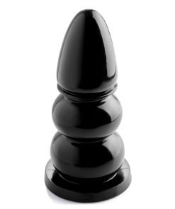 Black tapered anal plug with a smooth finish