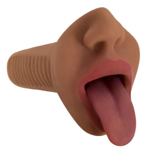Mistress Mercedes Vibrating Mouth Stroker- Brown - Image 2