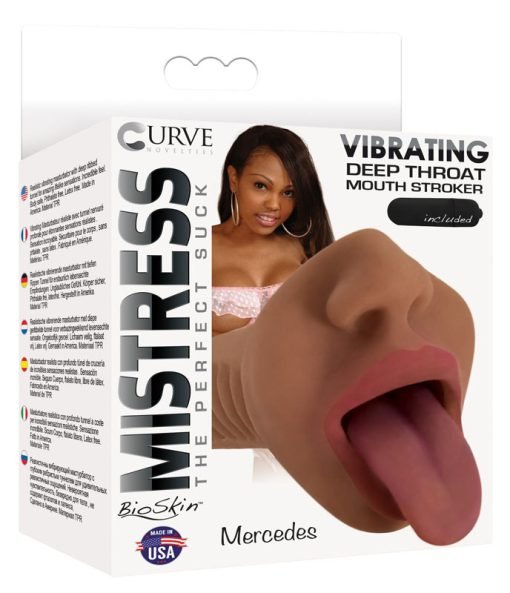 Mistress Mercedes Vibrating Mouth Stroker- Brown - Image 5