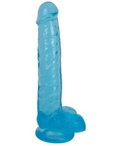 8 Inch Slim Stick with Balls Berry Ice Dildo - Image 2