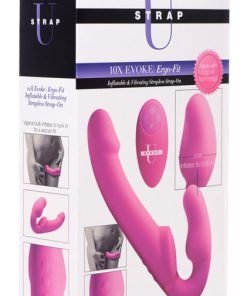 Inflatable and vibrating strap-on product for enhanced pleasure