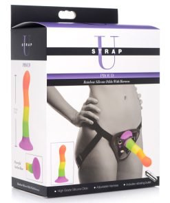 Proud Rainbow Silicone Dildo with Harness - Image 6