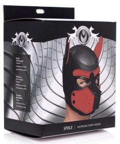 Spike Neoprene Puppy Hood - Red - Image 6