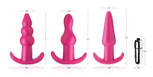 Thrill Trio Anal Plug Set - Pink - Image 3