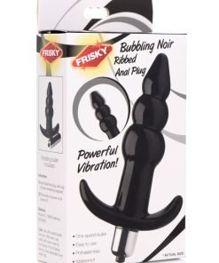 Ribbed Vibrating Butt Plug - Black - Image 6