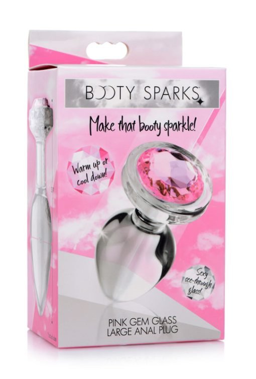 Pink Gem Glass Anal Plug - Large - Image 5
