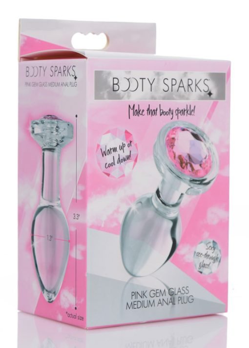 Pink Gem Glass Anal Plug - Medium - Image 5