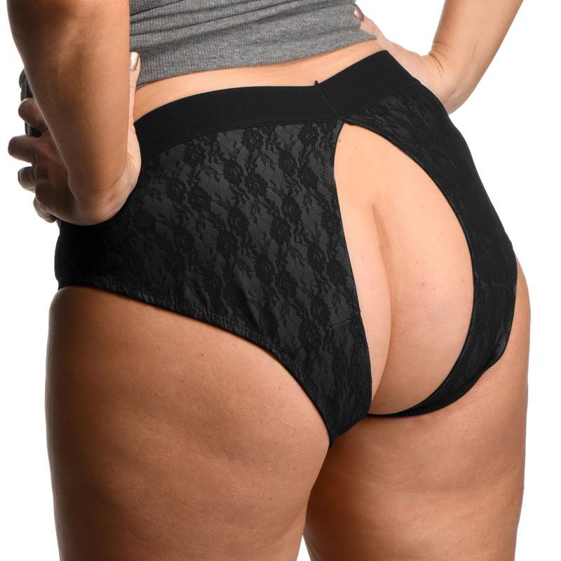 Lace Envy Black Crotchless Panty Harness - 3XL - Image 4