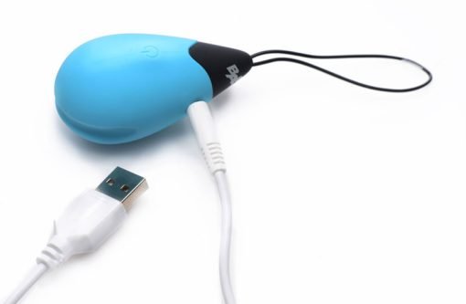 10X Silicone Vibrating Egg - Blue - Image 4