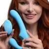 10X Vibrating Silicone Strapless Strap-on - Blue