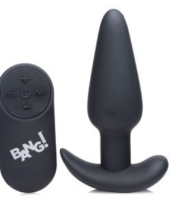Remote Control 21X Vibrating Silicone Butt Plug - Black - Image 4