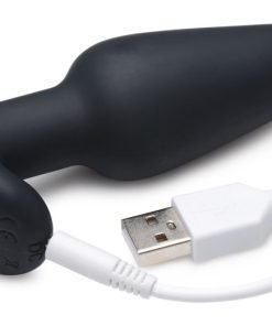 Remote Control 21X Vibrating Silicone Butt Plug - Black - Image 6