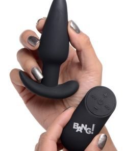 Remote Control 21X Vibrating Silicone Butt Plug - Black - Image 3