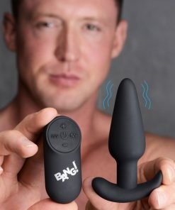 Remote Control 21X Vibrating Silicone Butt Plug - Black - Image 2