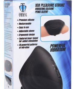 10X Pleasure Stroke Vibrating Silicone Penis Sleeve - Image 10