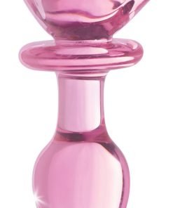 Pink Rose Glass Anal Plug - Medium - Image 2
