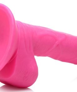 6.5 Inch Dildo with Balls - Pink - Image 7
