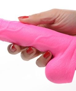 6.5 Inch Dildo with Balls - Pink - Image 3