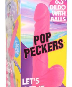 6.5 Inch Dildo with Balls - Pink - Image 9