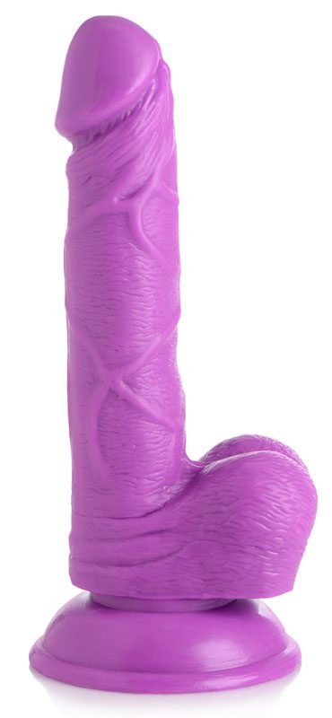 6.5 Inch Dildo with Balls - Purple - Image 3
