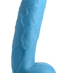 8.25 Inch Dildo with Balls - Blue - Image 4