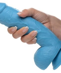 8.25 Inch Dildo with Balls - Blue - Image 3