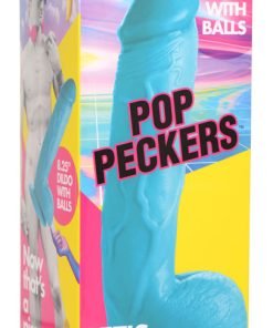 8.25 Inch Dildo with Balls - Blue - Image 9