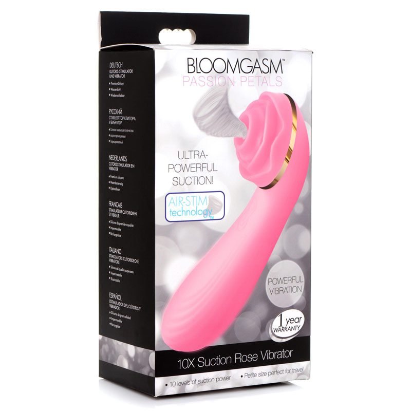 Passion Petals 10X Silicone Suction Rose Vibrator - Pink - Image 7