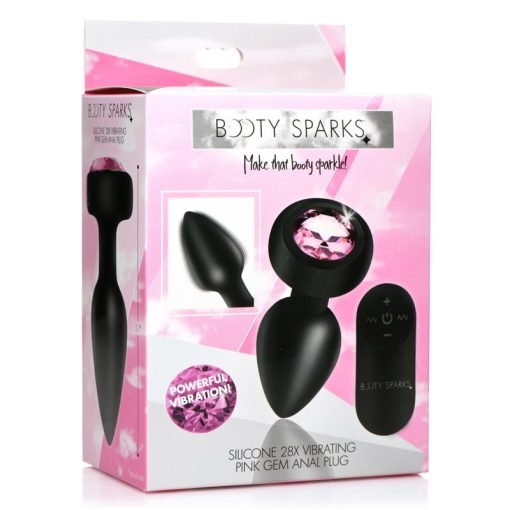 28X Vibrating Silicone Pink Gem Anal Plug - Small - Image 7