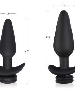 Small Vibrating Anal Plug with Interchangeable Fox Tail - Black and White - Image 5