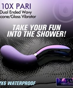 10X Pari Dual Ended Wavy Silicone and Glass Vibrator - Image 3